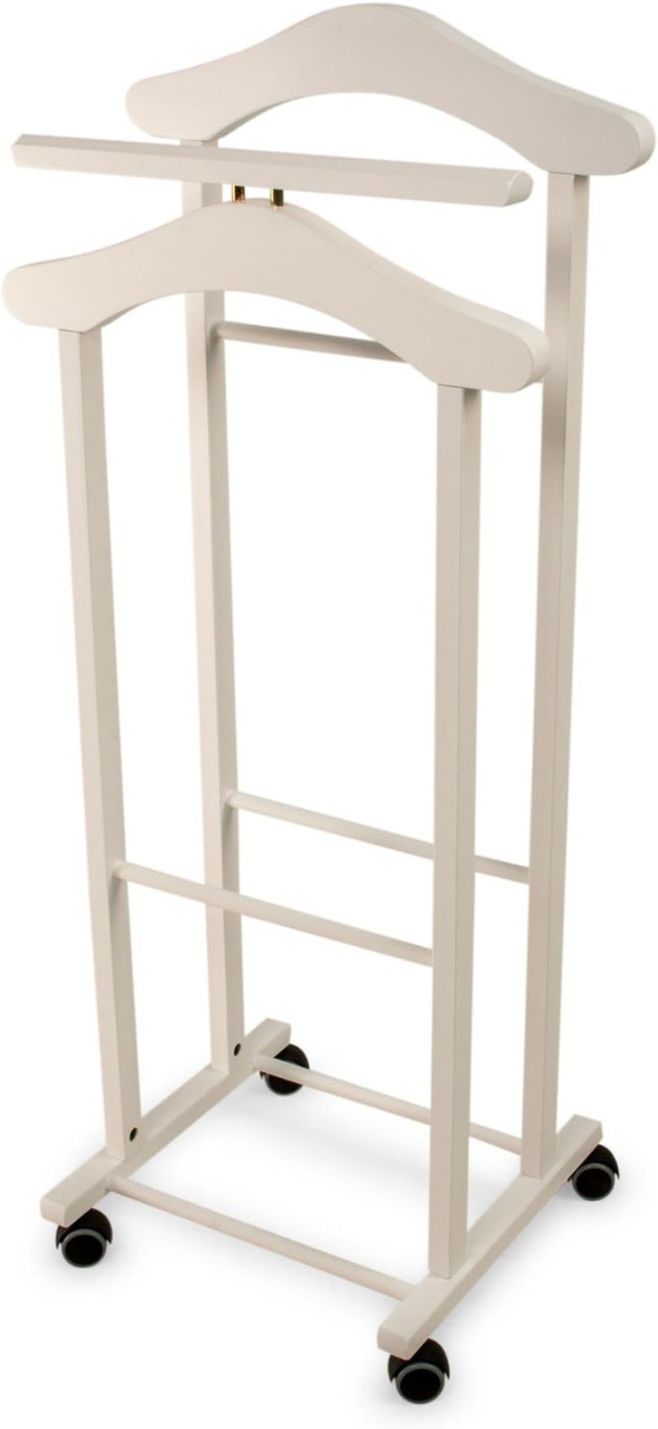 Indossatore Trendy Doppia Gruccia Bianco - Legno Pregiato per Camera