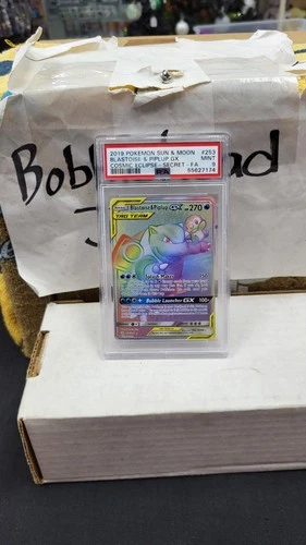 2019 BLASTOISE & PIPLUP GX SECRET TAG TEAM COSMIC ECLIPSE POKEMON PSA 9 #253