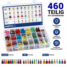 460 St�ck KFZ Sicherungen im Set 2A-40A Auto Flachsicherungen Sortiment DE