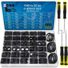 Image of 1540 Pcs O-Rings Assortment Kit, 32 Metric Sizes Nitrile Rubber, Black