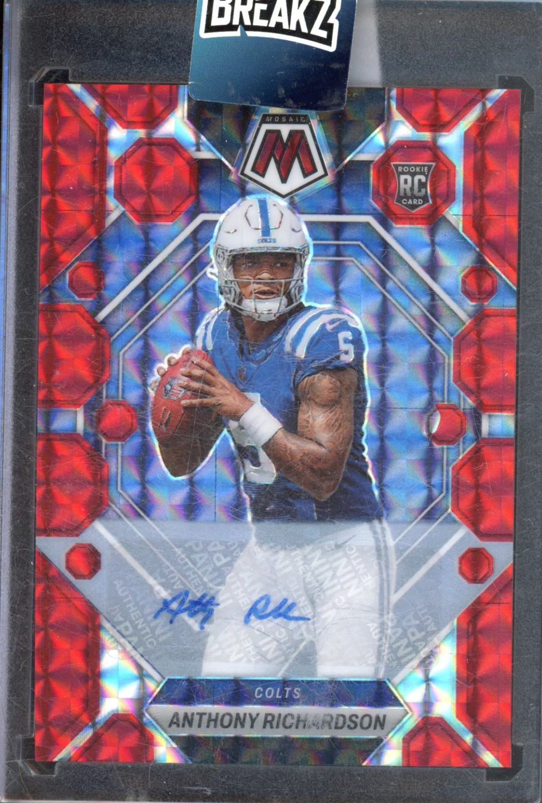 2023 Panini Mosaic ANTHONY RICHARDSON #282 RC Rookie Red Prizm Auto /125 Colts