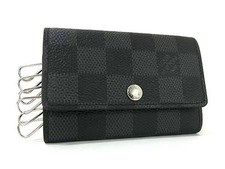 Louis Vuitton Multicles 6 Key Damier Graphite Canvas Leather Black Men's - Used