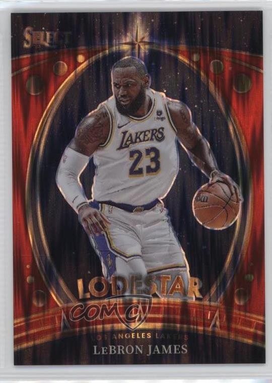 2023-24 Panini Select Lodestars Red Flash Prizm 63/99 LeBron James #4 19fe