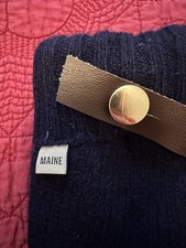 NEW Artisanal Upcycled Mainers-style sweater mittens Blue Beige