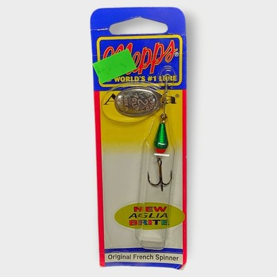 VINTAGE Green Mepps Aglia Brite Fishing Spinner Size 2 Lure NEW NOS ON CARD