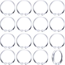 Hestya 20 Pack Plastic Clear Round Shower Curtain Rings For Bathroom S