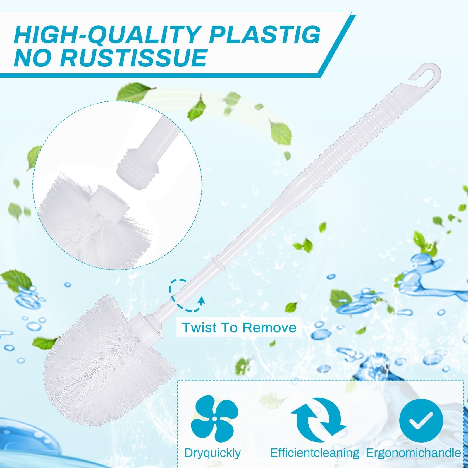 6 Sets Toilet Brush and Holder Toilet Cleaner Brush Set for Bathroom Toilet B...