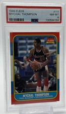 1986-87 Fleer Mychal Thompson PSA 8 Los Angeles Lakers #111