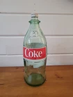 Vintage 1974 Glass 64 Oz. Coke Coca Cola Green Bottle w/ Screw Cap