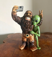 Bigfoot & Alien Taking Selfie Figurine Statue Approx. 7.5 in Tall