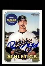 Signed Baseball Card Auto Daniel Mengden 2018 Topps Heritage #525 Oakland A's