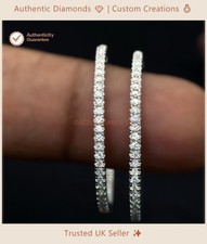 Gift for Anniversary Round Cut Natural Diamond GH-SI Earrings 14k White Gold