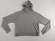 All In Motion Women Hoodie L Gray Raglan Sleeve Logo Stretch Pullover Outdoor