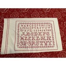 Vintage Ralph Lauren Sampler Standard Pillowcases 100 Cotton Set of 2 USA RARE