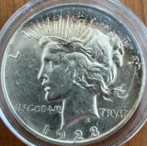 Early - 1923 Peace Silver Dollar - 90% US Coin  Uncirculated