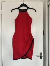 River Island Red/black Wrap  Dress Size 8