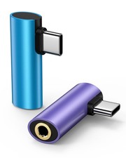 Samsung S25 Edge Aux Adapter USB C, Right Angled Type C 1.3in, Blue, Purple