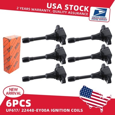 6 Ignition Coils 22448EY00A for Infiniti EX37 FX37 Q40 Q60 Q70 QX70 M56 G37 370Z