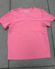 FIGS Leon Scrub Top Men s Large Pink NWOT FIONx V-Neck Hidden Pocket