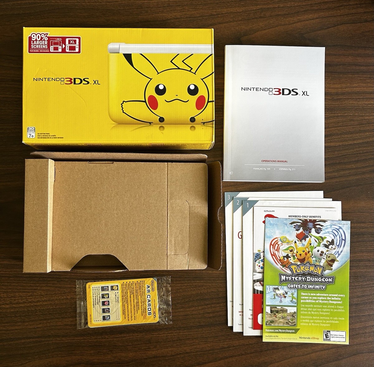 BOX AND MANUAL ONLY Nintendo 3DS XL Yellow Pokémon Pikachu Edition