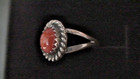 Vintage B. BEGAY Petite Native American Coral Sterling Silver Ring - Size 3.5 — photo 3