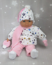 Winter Kombi Set Pullover Handarbeit Puppen Kleidung Re born Baby 43cm 40- 46 cm