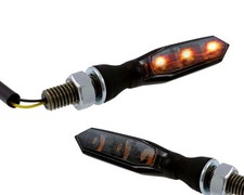 Blinker HIGHSIDER SONIC-X1 LED schwarz Metallgehäuse getönt Paar Motorrad Roller