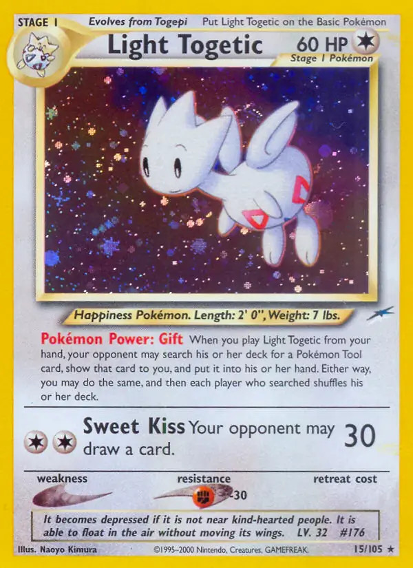 Light Togetic - 15/105 - Pokemon Neo Destiny Unlimited Holo Rare Card WOTC HP