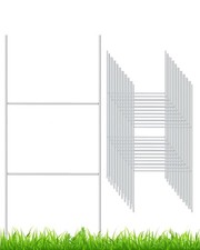 20 Pack 18"x7" Metal H-Frame Yard Sign Stakes, Heavy Duty Wire Holder