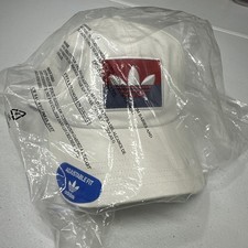Adidas Originals Trefoil Slice Relaxed Adjustable Cap Hat Baseball White OSFM DS