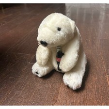 Vintage 90s Coca Cola Polar Bear Stuffed Plush Holding Coke Tags Collector 1990