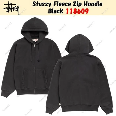 Stussy Fleece Zip Hoodie Noir 118609 - Photo 1/3