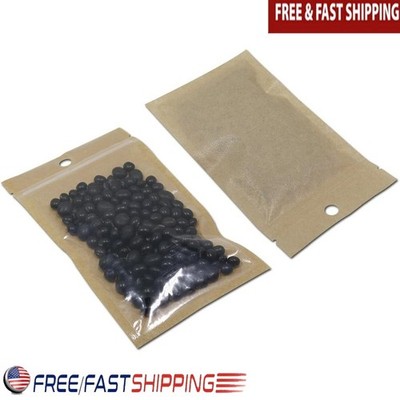 100 Reusable Resealable Kraft Paper Bags Ideal Food Storage & Packaging New