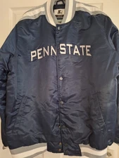 PENN STATE NITTANY LIONS Starter Snap Down Jacket BLUE 2XL NWT Official Merch