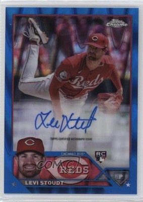 2023 Chrome Update Blue RayWave Refractor 132/150 Levi Stoudt Rookie Auto RC 3s7