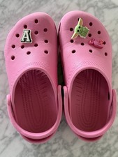 Crocs Pink Children s Size 4 with Crocs Charms Jibbitz