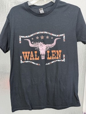 Mens T-shirt Size Small Morgan Wallen Bullhead Songs Listed on back Cheetah Pink