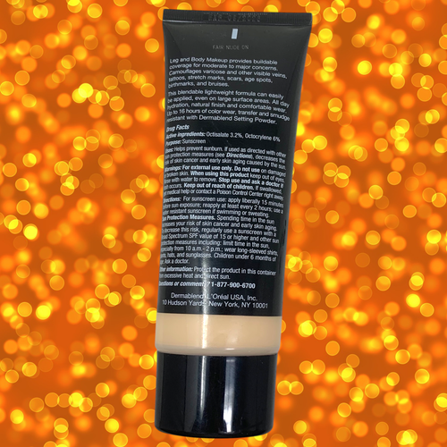 NUEVO Dermablend Maquillaje Profesional para Piernas y Cuerpo Desnudo Justo 0N 3.4 OZ FPS 25 2026 - Imagen 2 de 4