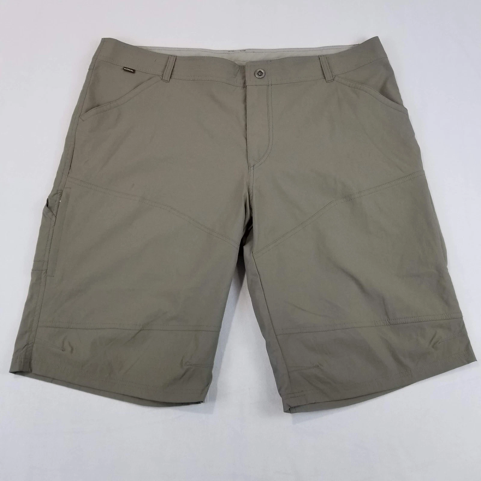 Kuhl Renegade Shorts Mens 42x12 Burnt Olive Outdoor Hiking Casual Zip Pocket