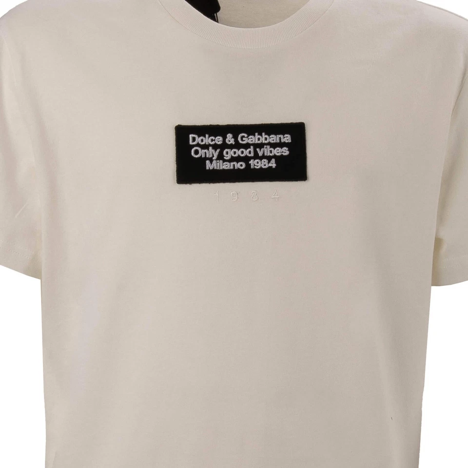 DOLCE & GABBANA DG Milano логотип Pacth леопард хлопок футболка белый 50 M - Изображение 4 из 4