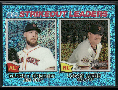 2026 Topps Heritage  Strikeout Leaders Crochet Webb #6 Light Blue Sparkle (629)