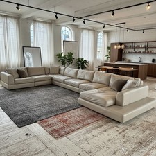 vintage modular leather sofa   1960s 70s Heals timothy oulton de sade style