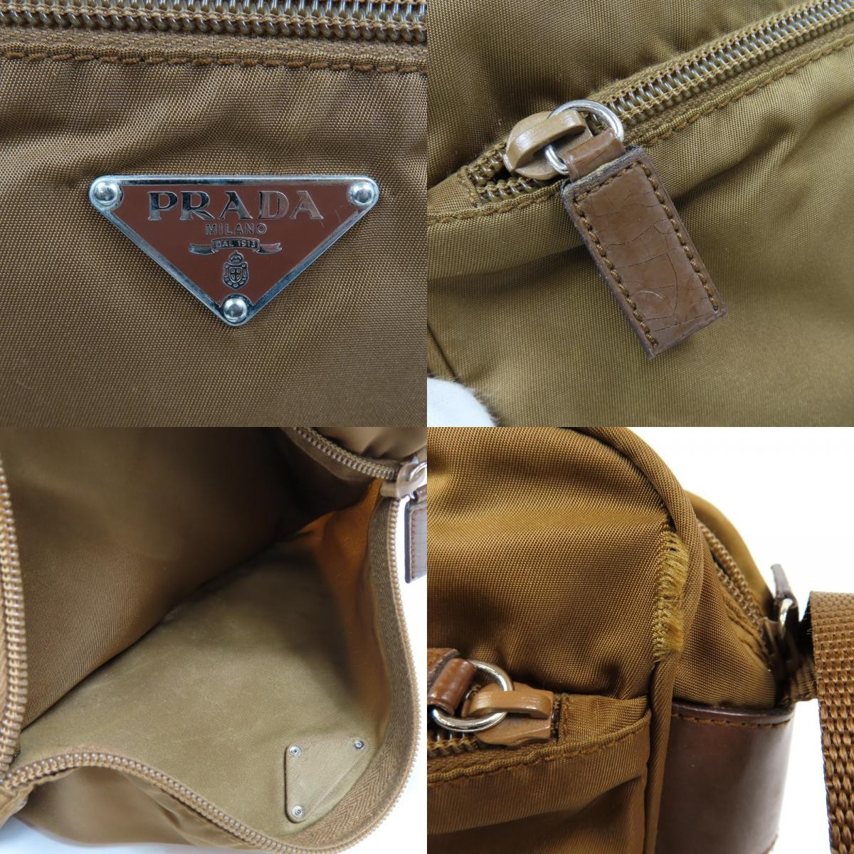 PRADA  BT0166 Triangle Logo Crossbody Bag Vintage Shoulder Bag Brown 101730 thumbnail 10
