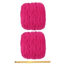 T-Shirt Yarn for Crocheting with Hook, 2 Pack 560g/196 Yards Yarn Rose Red 