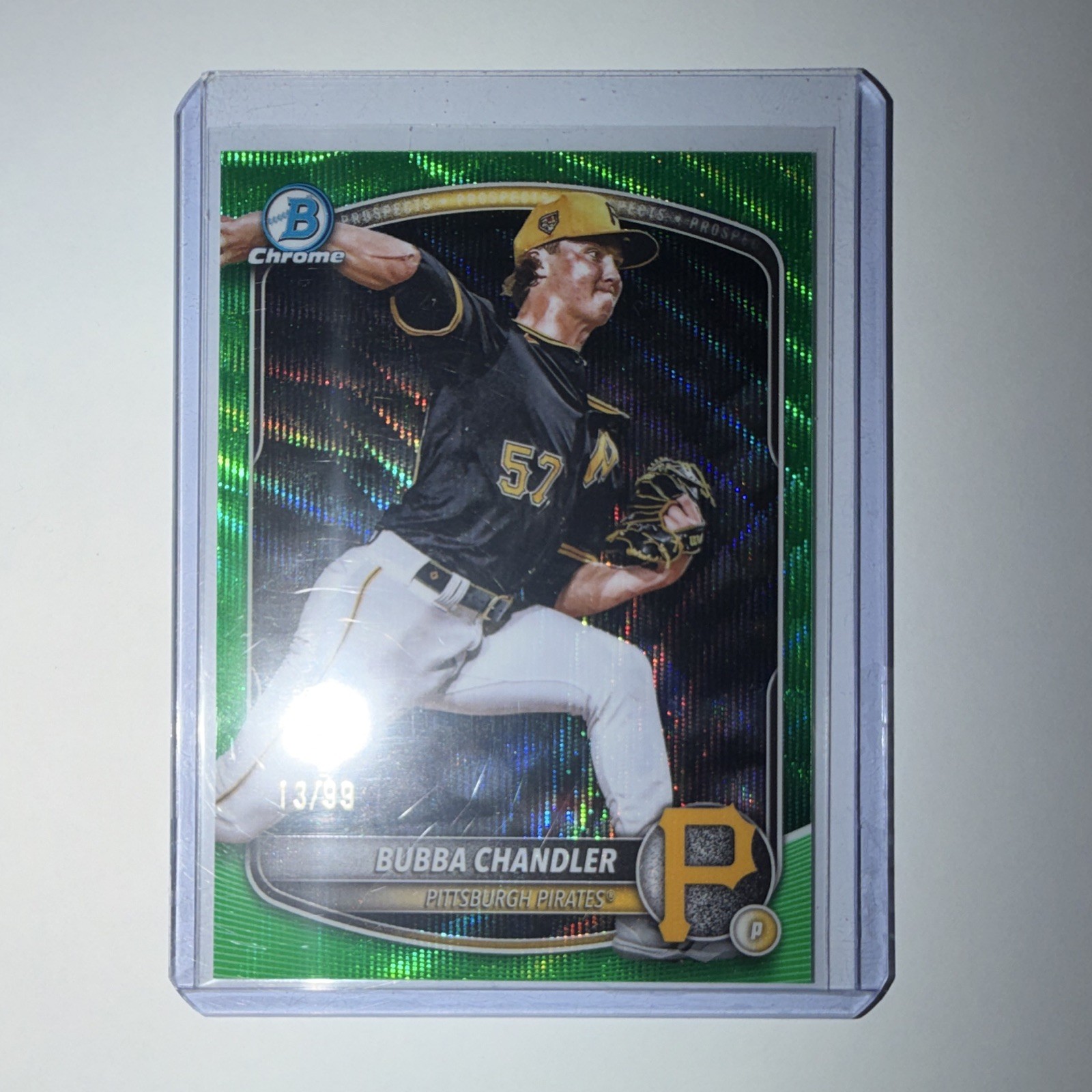 Topps Bowman Chrome 2025 Bubba Chandler RC #BCP-171 Green Wave Refractor /99