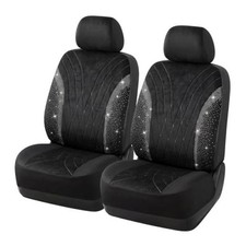 Bling Diamond Car Seat Covers for Front Seats, 2PC Sparkly Rhinestone Crystal