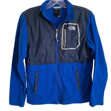 The North Face Boys Sz Large Blue Glacier Track Fleece Jacket Bright Cobalt