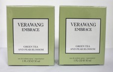 2 x VERA WANG EMBRACE GREEN TEA AND PEAR BLOSSOM 30ML EDT SPRAY NEW & SEALED