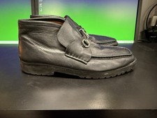 Gucci Black Leather Horsebit Mens Loafers 46 12.5
