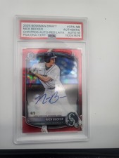 Bowman Chrome Draft Nick Becker Red Lava Auto 4 /5 1st Bowman Rookie
